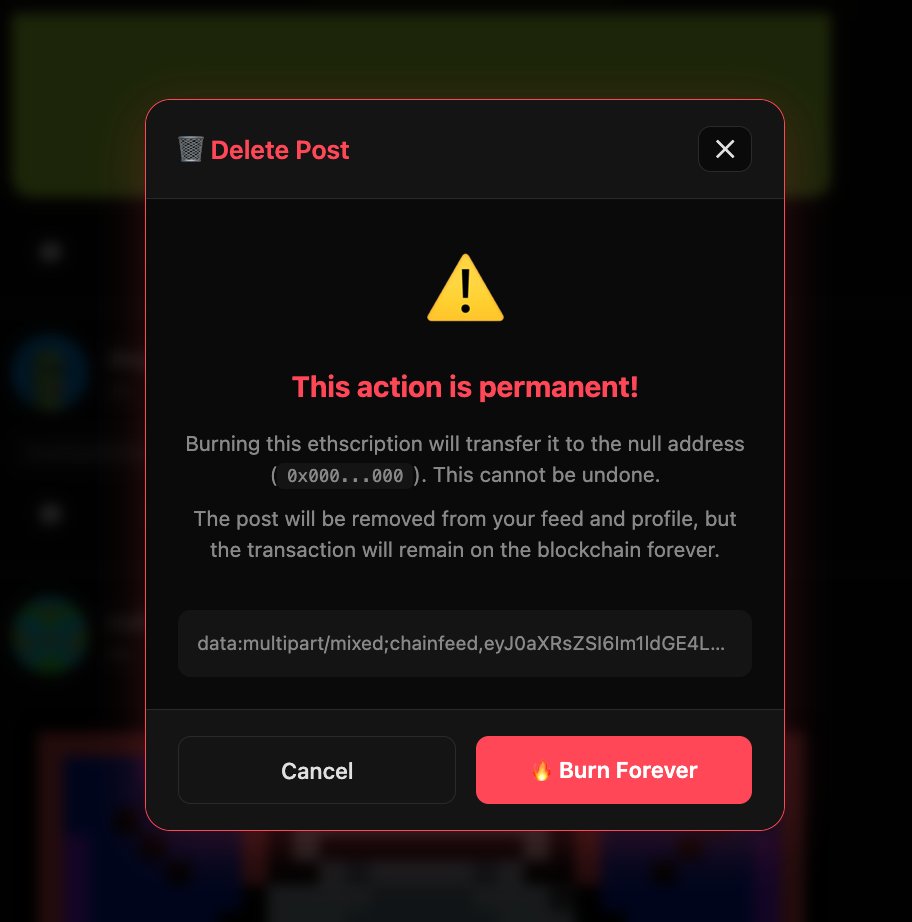 deleting ethscription posts feels extra fun and violent