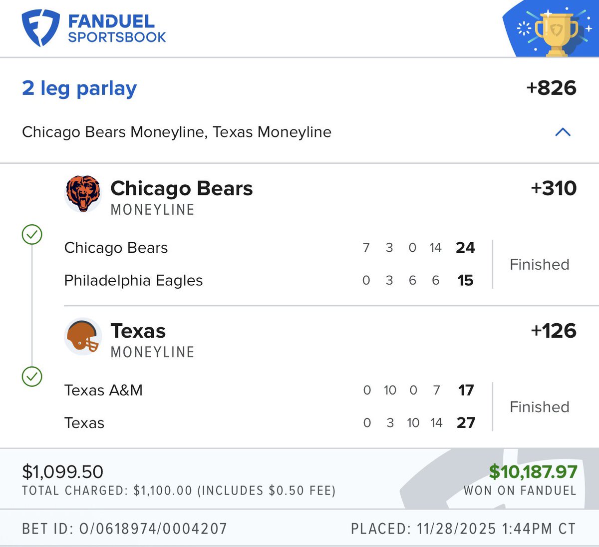 Goonballtv's tweet image. Let’s goo capper. I added Texas to the parlay bc of how confident you were in the play!!