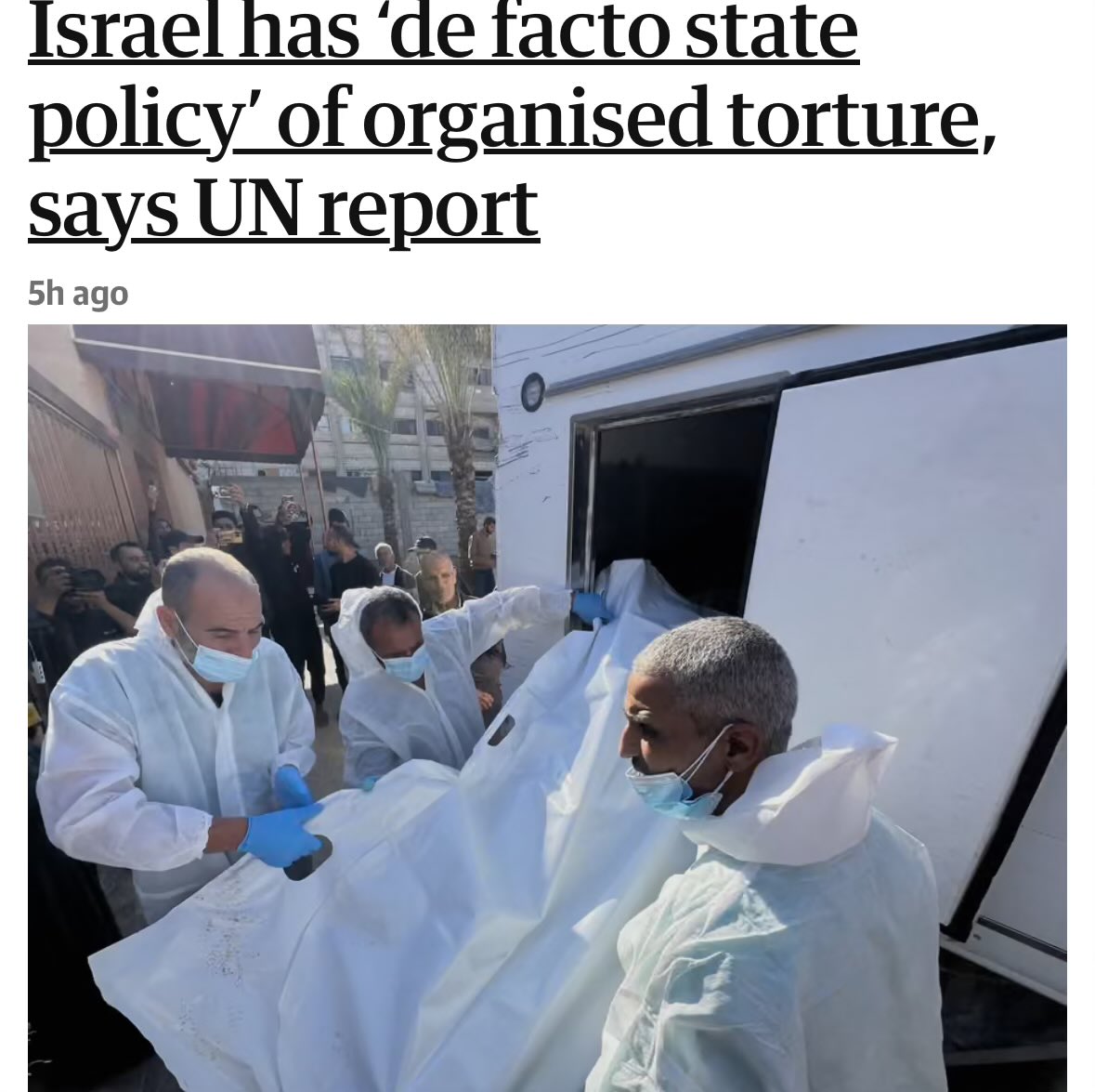 macroschema's tweet image. Israel has “a de facto state policy of organised and widespread torture”, according to a UN report covering the past two years, which also raised concerns about the impunity of Israeli security forces for war crimes.
