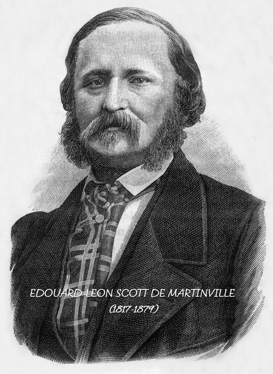 RealPreCinema's tweet photo. 1857
THE PHONAUTOGRAPH
EDOUARD-LEON SCOTT DE MARTINVILLE (1817-1879)
#ThomasEdison has long been credited as the inventor of recorded sound. Until a 2008 discovery.

Recordings made by Edouard-Leon Scott De Martinville between 1857 and 1861 have changed history. @museumsound @Gramofun78

The earliest known device for recording sound was the #Phonautograph pictured here in an illustration, invented in 1857 by #DeMartinville.

He called his recordings #Phonautograms.