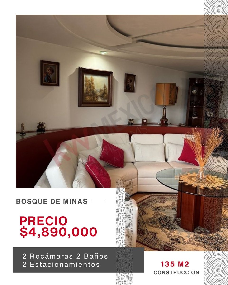 QuanGpoInmob's tweet photo. Gran Venta de Fin de Año : ¡La Oportunidad que estabas esperando! Departamento en Bosque de Minas a un excelente precio.

Espacios Funcionales: 135 m² de construcción con 2 recámaras, 2 baños y 2 estacionamientos. Todo lo que necesitas.  https://t.co/iLY8D7oLFr https://t.co/qKryDzVtWQ