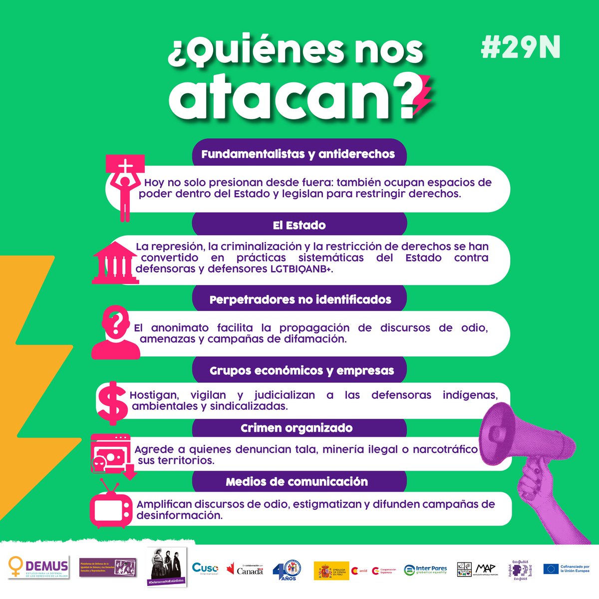 defensorasperu's tweet photo. Repudiamos los ataques sistemáticos, incrementados por el accionar de sectores fundamentalistas religiosos, redes de corrupción y gobiernos de turno. https://t.co/DdatqUSY8T