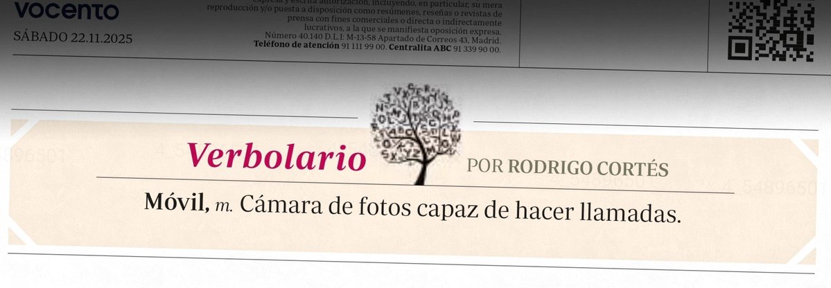 Verbolario's tweet image. «Móvil»; 22/nov/2025: voz n° MMMDCCXLV @rodrigocortes