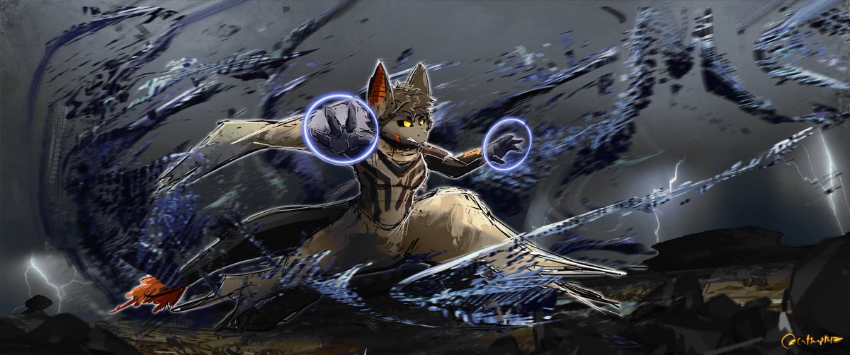 Catsup147's tweet image. Piece for @avali_crouton, summoning the nano-swarm. Thank you!
#furryartwork