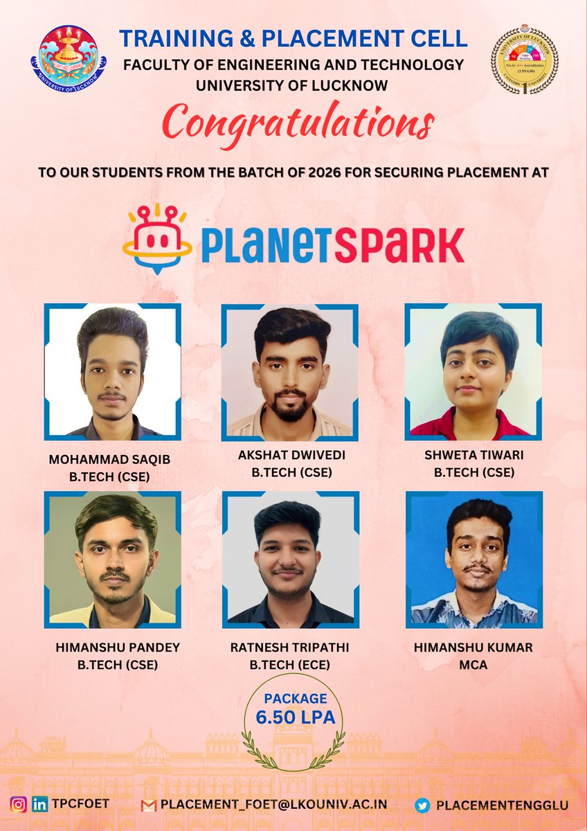 Training & Placement Cell @FoET-LU tweet media