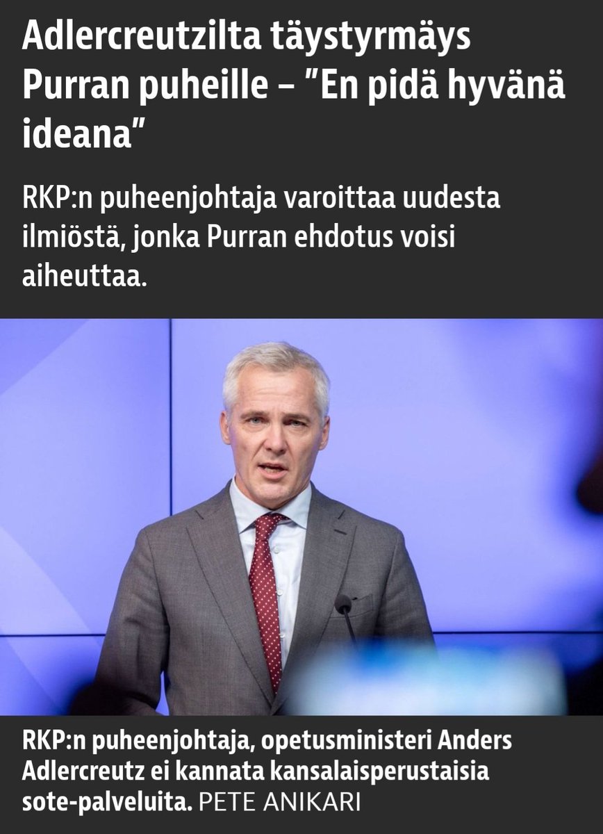 ALuukkainen's tweet image. Anders Adlercreutz, aina Suomea ja suomalaisia vastaan.