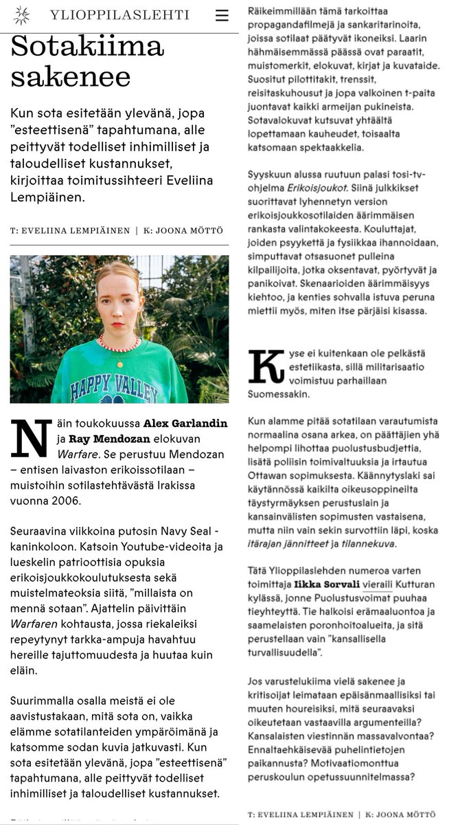 ALuukkainen's tweet image. HS ihan oikeasti lainasi tätä uustaistolaista kolumnia Muut lehdet -palstallaan. Toivottavasti Helsingin Ylioppilaskunta tekee konkurssin ja Ylioppilaslehdenkin uustaistolaiset saavat lähteä. Eveliina Lempiäinen on varmasti tulevaisuudessa Vasemmistoliiton ehdokas tai Ylellä.