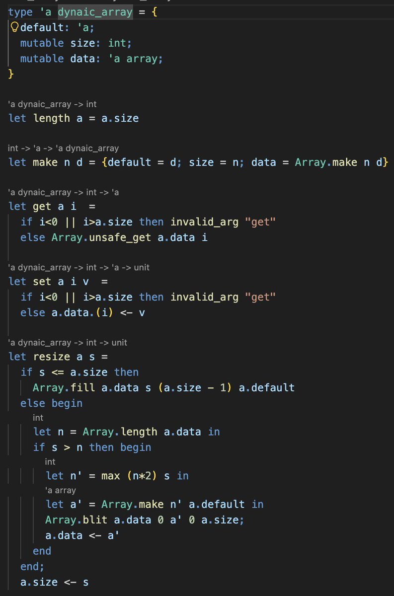 M0rfes's tweet image. OCaml’s type inference is wild: the compiler figures out precise, static types for everything, even when you never write a single explicit annotation.

#OCaml #FunctionalProgramming #TypeInference #HindleyMilner #StrongTyping #ProgrammingLanguages #FP