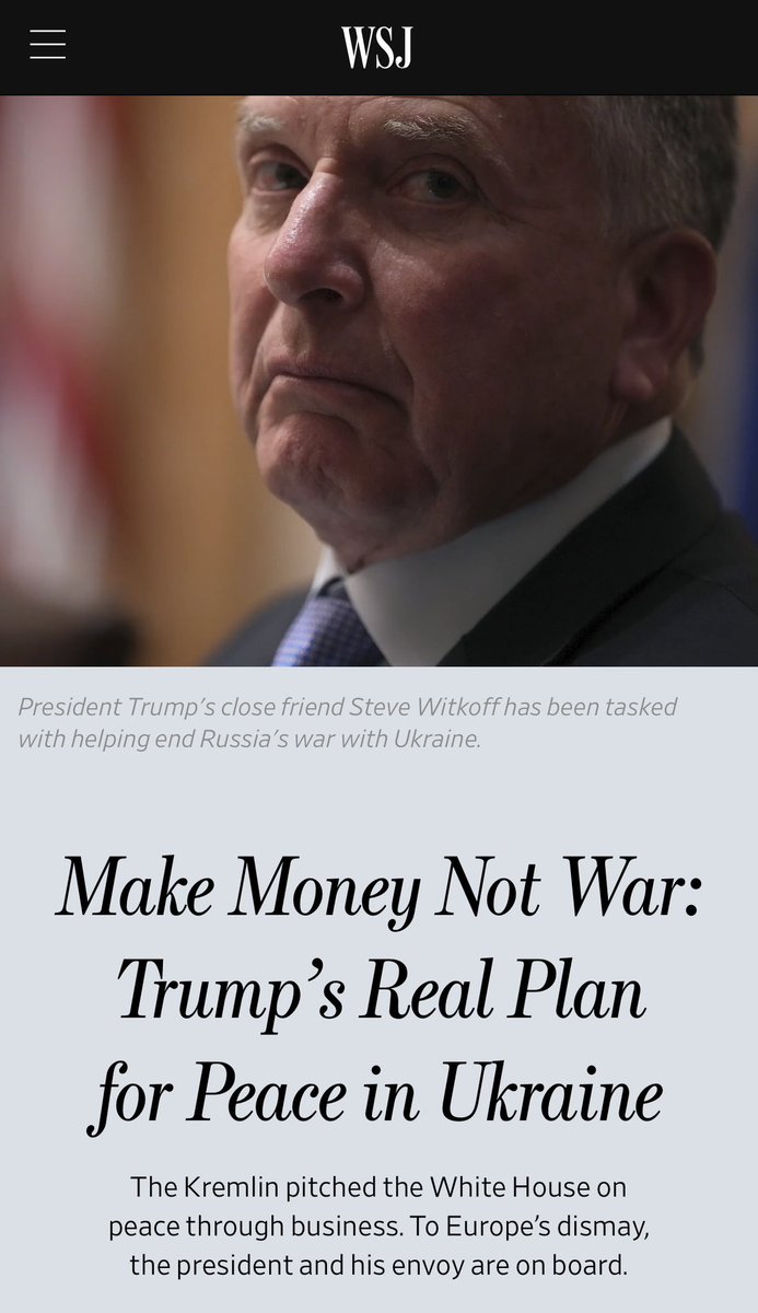 Molotov-Witkoff Pact is exactly what this is. A secret back-channel where Trump’s real-estate fixer Steve Witkoff and Putin’s envoy Kirill Dmitriev sketched out a “peace plan” built around joint U.S.–Russian business ventures. After the Alaska summit, a European intelligence