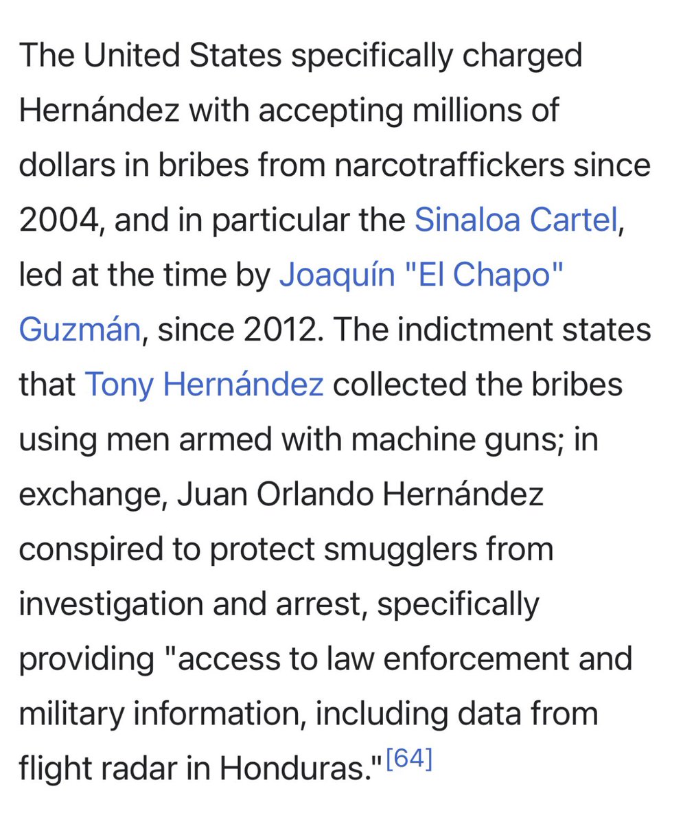 LateNightCam's tweet photo. Trump just pardoned the ex-President on Honduras, who was sentenced to 42 years in jail in 2024 for drug trafficking. 

This while he continues killing the peasants who pilot the boats, without due process. https://t.co/vhVIMM3Ils