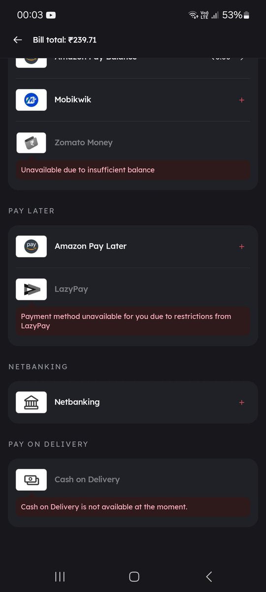 SoapMactavish0's tweet photo. @zomatocare @zomato why is COD blocked on my zomato account? I have been a gold user since 2 years?  Please look into this matter asap. https://t.co/pG4hCh1pHi
