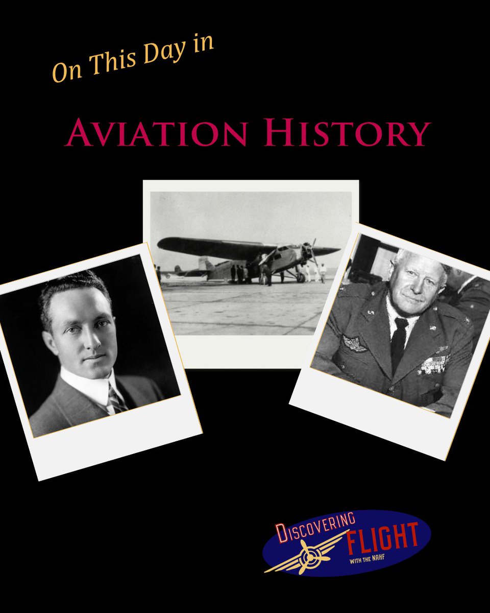 NAHF's tweet image. On November 29, 1929 NAHF Enshrinee Commander Richard Byrd, NAHF Enshrinee Pilot Bernt Balchen, co-pilot and radioman Harold June, and aerial photography Capt. Ashley McKinley, made the first flight over the South Pole in a Ford Trimotor.

#AviationHistory #DiscoveringFlight