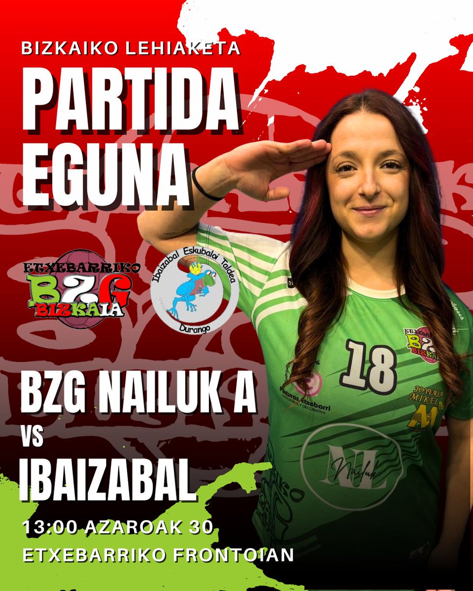 Bihar BZG neskeen txanda izango da. Etorri frontoira animatzera eta #eskubaloia gozatzera.💚🤍❤️

Mañana es el turno de las chicas BZG. Ven al frontón a animar y disfrutar del #balonmano .💚🤍❤️
#taupadaberdea #berdezurigorritrakatra <a href="/fvbm/">fvbm/bef</a> <a href="/EtxebarriBizi/">Etxebarri Bizi</a> bzg.eus