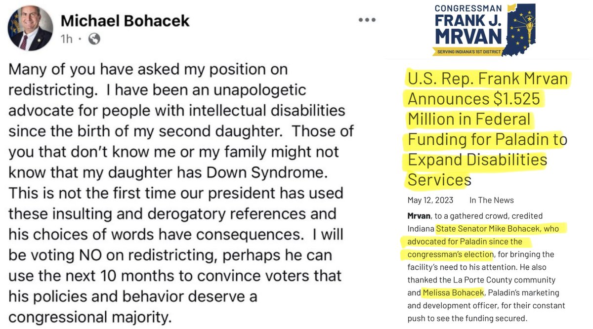 RealHickory's tweet image. Corruption in Indiana!🚨🚨🚨

State Senator Michael Bohacek isn&apos;t blocking redistricting because of anything Trump said, it&apos;s because his wife, Melissa, got $1.5 million from Democrat Rep Frank Mrvan, whose district would be eliminated???

Uni-Party Corruption in Indiana!