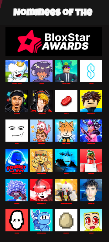 Madgaming2000's tweet photo. VOTING HAS OFFICIALLY BEEN OPEN FOR 24 HOURS!!!

VOTE NOW FOR A CHANCE TO WIN 500 ROBUX!!! : https://t.co/Sinx6yh3YF

NOMINEES ARE BELOW!!! IF YOU KNOW ANY OF THE CREATORS GO VOTE!!! https://t.co/pdPblk1HKf