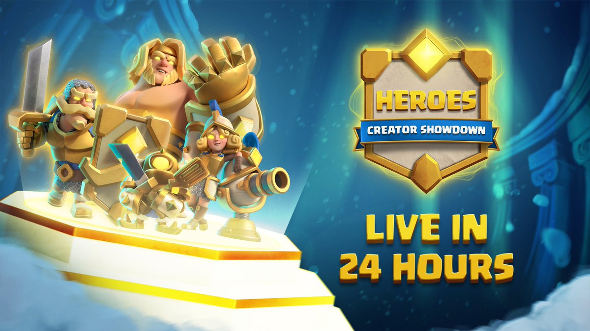 EsportsRoyaleEN's tweet image. 24h to go 🔥 Are you ready for the most heroic Creator Showdown ever? 

Who do you think will win? 🤔

Set a reminder!

🔔 youtube.com/live/fKZcHyCxA…