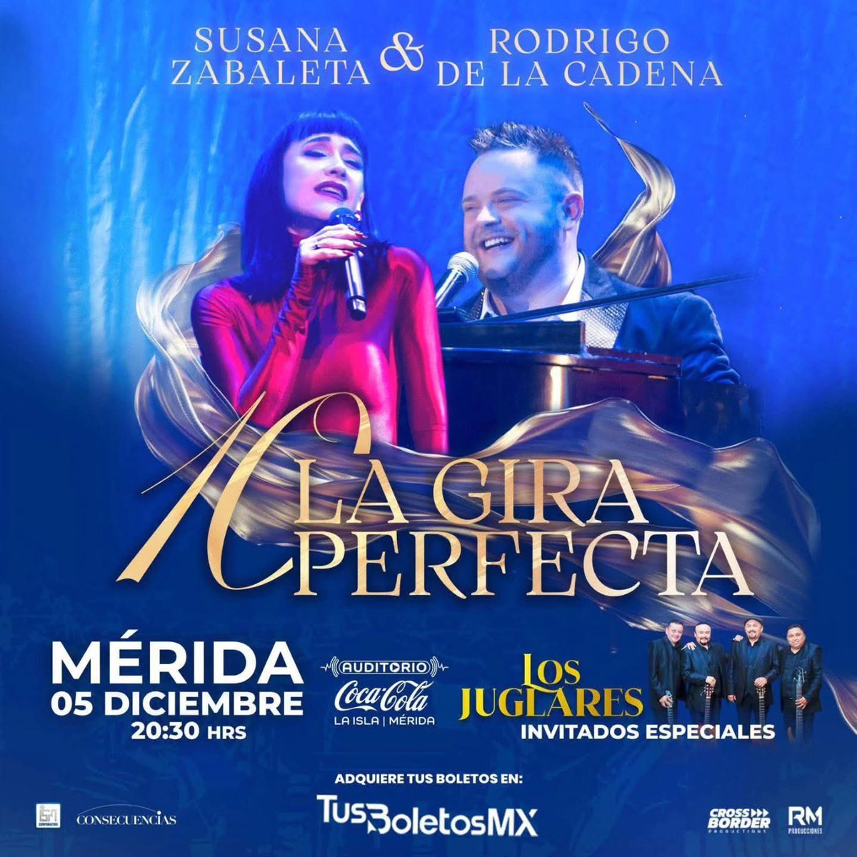 Mérida, nos vemos este 5 de diciembre.
<a href="/SusanaZabaleta/">Susana Zabaleta</a> y yo llevamos La Gira Perfecta al Auditorio Coca-Cola de La Isla, con Los Juglares como invitados especiales.
Una noche única para celebrar la música y el romanticismo.
🎟️ tusboletos.mx/evento/zabalet…