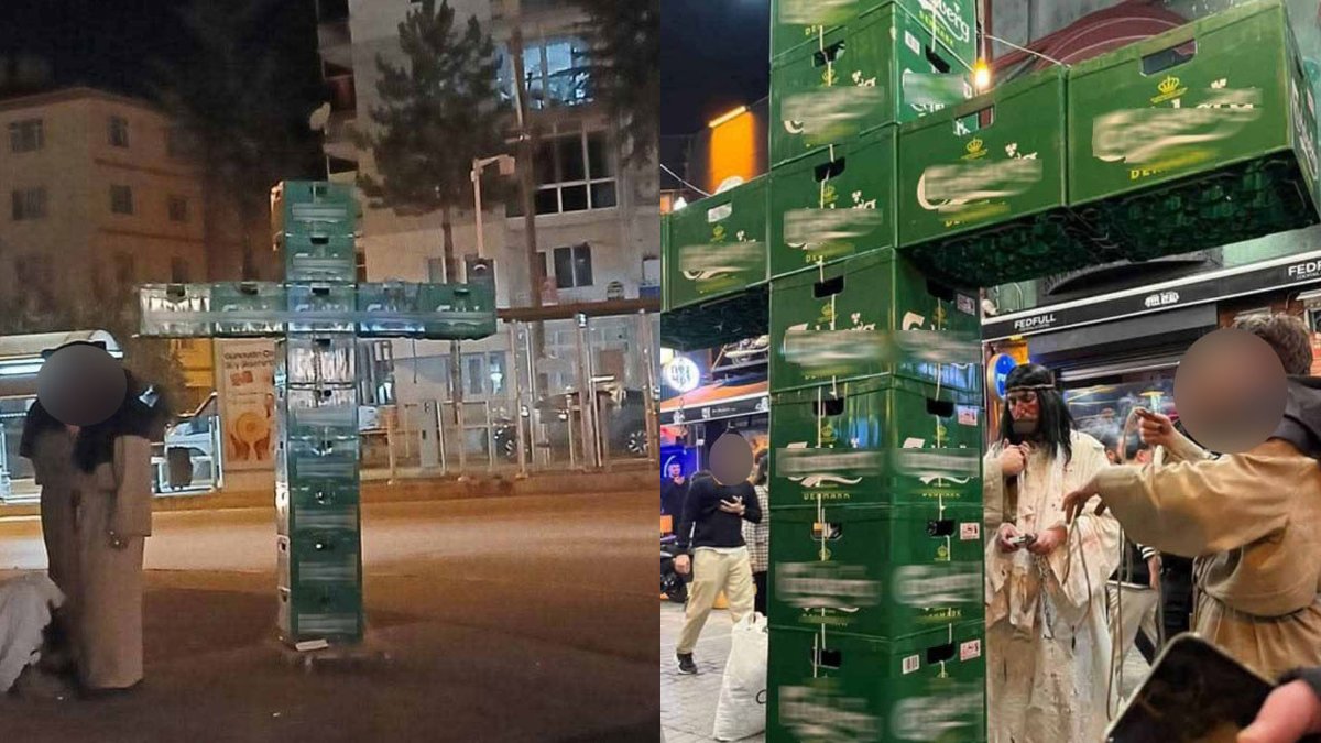 29 gün önce Cadılar Bayramı'nda bira kasalarından 'haç' yapanları gözaltına almışlardı.