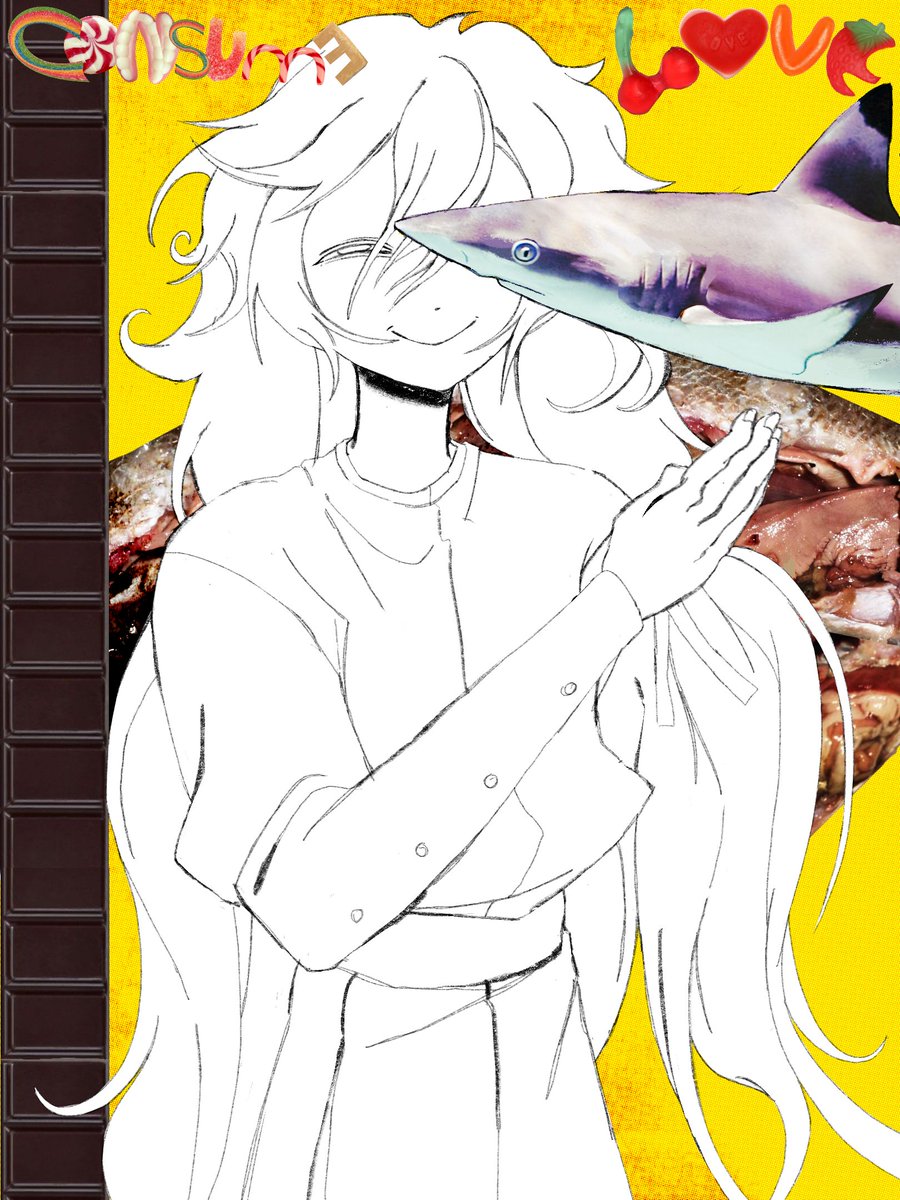 Consume!
Q84 artwork I made for <a href="/renemilss/">jay (comms/vgen open)</a> for their birthday :) tried to imitate Ane's style a bit!  Happy birthday Jay! (it was days ago) 
#hellocharlotte