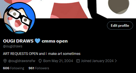 OUGI DRAWS 💙 cmms open tweet media