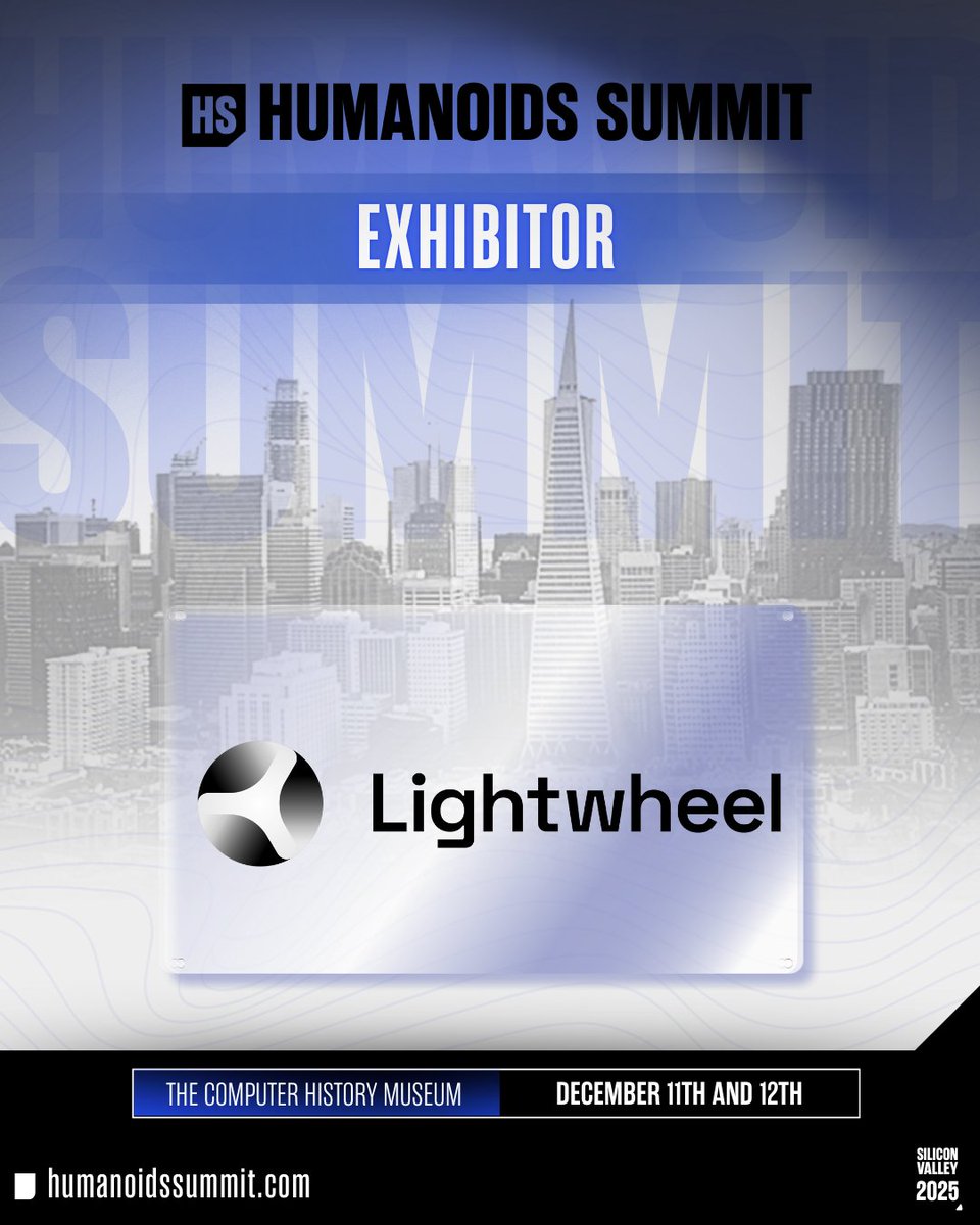 HumanoidsSummit's tweet image. 🔍 Simulation meets reality — and robots learn faster. We’re excited to announce that @LightwheelAI will be exhibiting at the Humanoids Summit this December in Silicon Valley.

🎟️ Grab your ticket today: humanoidssummit.com

#HumanoidsSummit #EmbodiedAI #PhysicalAI #Robotics