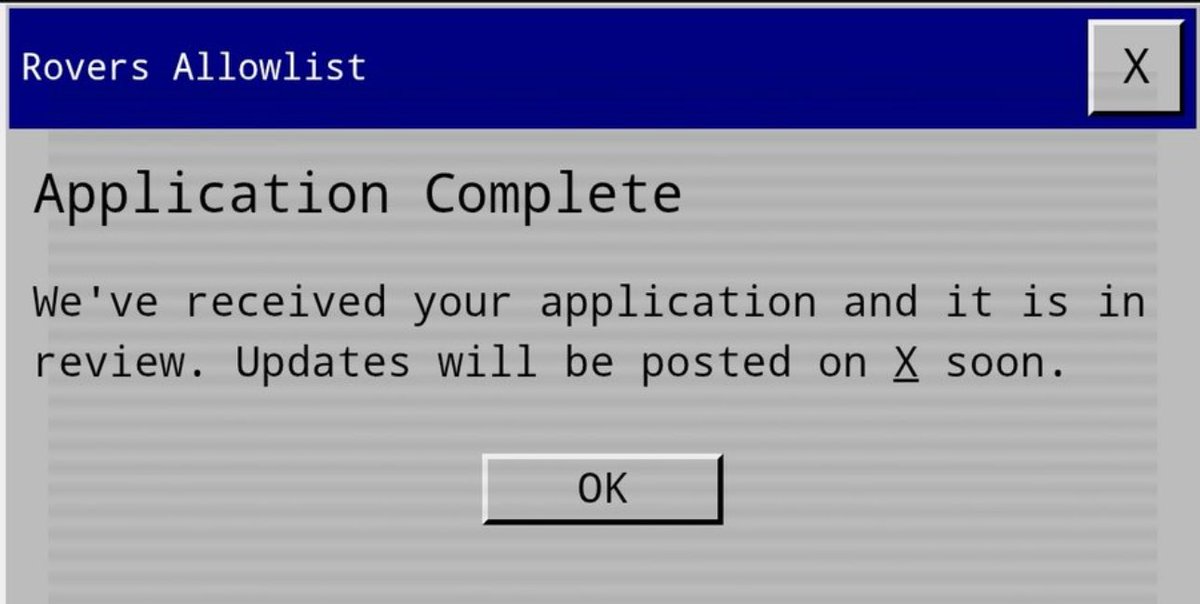 EgeTatl2's tweet photo. applied for rovers whitelist and hoping to get in @roversxyz 

- they're launching a free collection on ETH with a supply of 5555

looking to apply too? visit: https://t.co/rCPElXRLMi

- you get to fill in your X, wallet, and also join in on their dc

might be something👀 https://t.co/Qr66Q64qaO