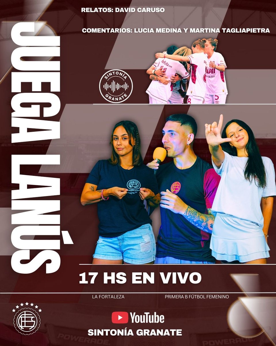 🇱🇻⚽ ¡Vamos las pibas!

Con <a href="/SintoniaGranate/">Sintonía Granate</a> estaremos desde La Fortaleza para la final por el Ascenso a Primera frente a Camioneros.

¡Te esperamos en nuestro canal de Youtube! 🤳🏻