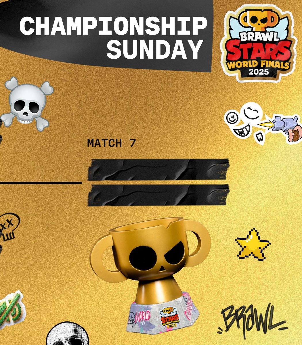 Brawl_esports's tweet image. Tomorrow, only one team can lift the trophy and ascend to the title of World Champions 🏆

Your Top 8 of #BSWF25 will put it all on the line 👊

Make your predictions now and we will see you tomorrow 🙇‍♂️

12:45pm CET
event.brawlstars.com 🔗