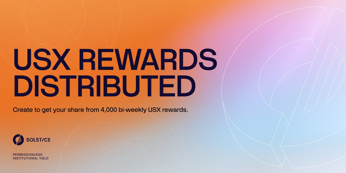 Solstice creator season is in full swing: <a href="/solsticefi/">Solstice</a> 
→ 12,000 USX claimed 
→ Top 25 rewarded every 2 weeks 
→ Bonus Flares for fresh ideas 
Your next Xeet could literally pay
 you. <a href="/xeetdotai/">xeet</a> 
Time to show up. 🌞