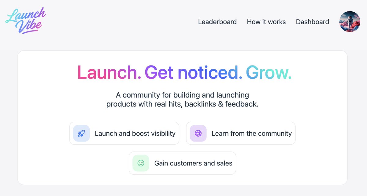 the_coder_guy's tweet image. LaunchVibe.app A community for building and launching products with real hits, backlinks &amp;amp; feedback.