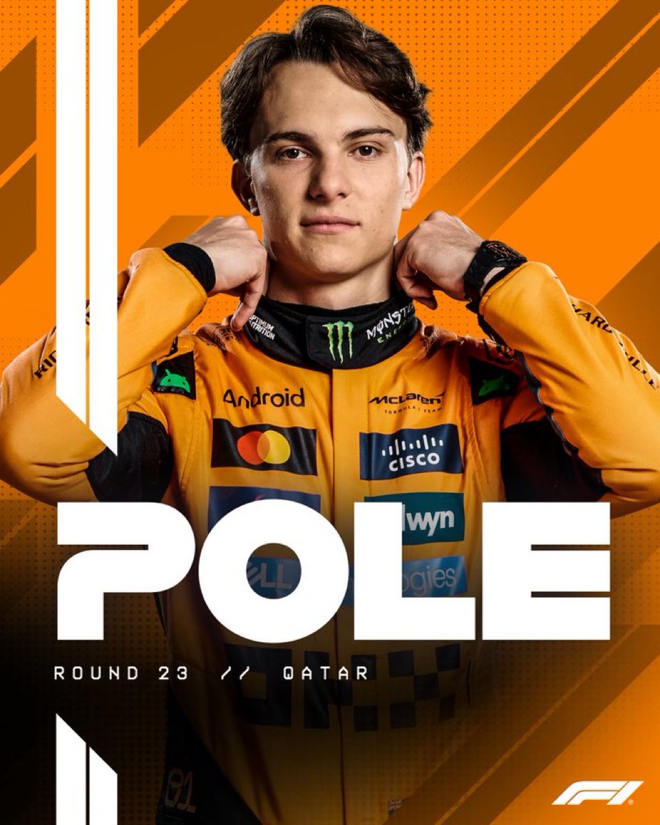 Pole para Piastri en Qatar. La 6ta en su carrera. Enorme sector 1 y 2 del australiano para superar a Norris. 1.19.387. Verstappen largará 3ro. Hamilton otra vez fuera en Q1