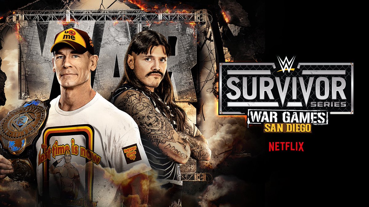 WWEUK's tweet photo. WHO YA GOT tonight at #SurvivorSeries #WarGames? ⛓️ 🔥 

Tune in at 12 AM on @NetflixUK! https://t.co/15NC6VmbXG