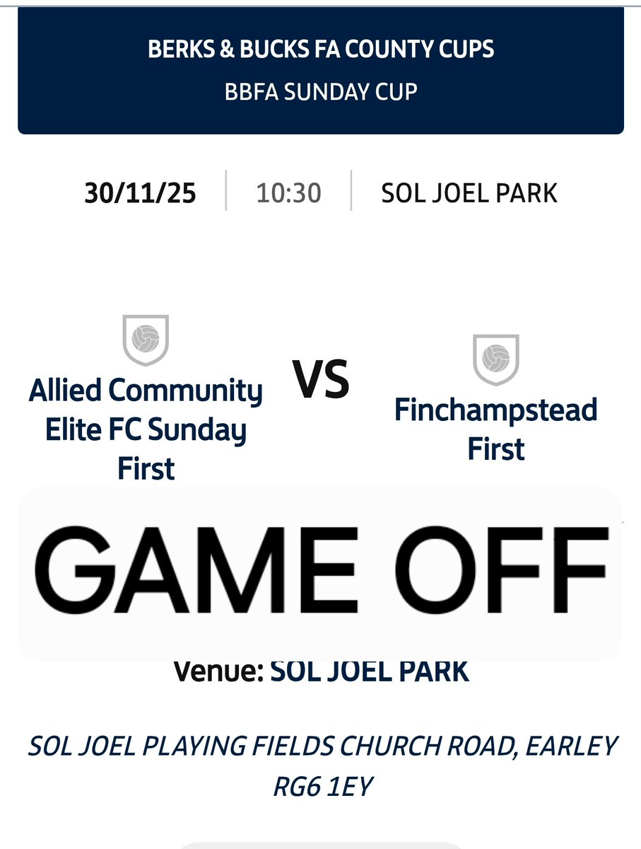 Unfortunately tomorrow morning game is OFF