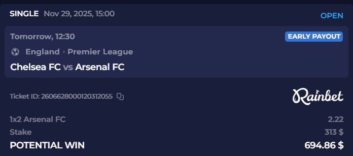 ArsenalChizzy_'s tweet photo. Nearly $700 on the line, Arsenal to cook Chelsea tomorrow.

I’m fully invested 🤝 💪 https://t.co/rsKPggcAZY