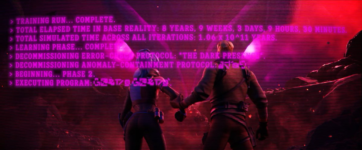 HUGE SECRET TLR MESSAGE IN THE CH7 CINEMATIC TEASER‼️👀

IT SEEMS THE GLYPHS CAN NOW BE TRANSLATED AND WHATEVER IS GOING ON, THE DARK PRESENCE WAS JUST THE BEGINNING. 

THE PAST EIGHT YEARS HAVE JUST BEEN THE "LEARNING PHASE."

PHASE 2 IS NOW BEGINNING.

#Fortnite