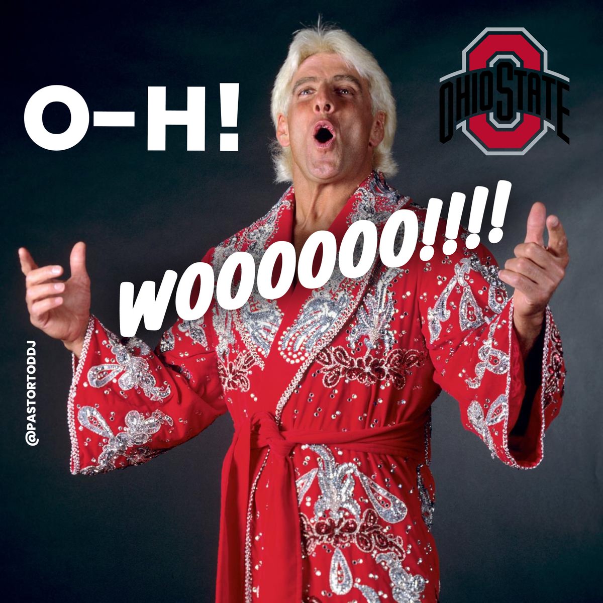 Let’s gooooo!!!!! THEE WORLD FAMOUS BUCKEYES! #Wooooo #RickFlairStrut <a href="/OhioStAthletics/">Ohio State Buckeyes 🌰</a>