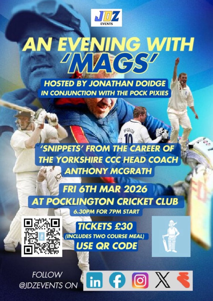 jdzevents's tweet image. Lots to look forward to in 2026 #jdzevents #events @PSLCC @kirkburtoncc @GuiseleyRangers @pocklingtonpixi