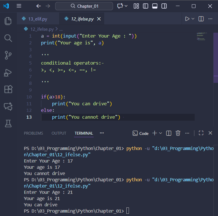 PreetamMalawade's tweet image. #Day8 of #100DaysOfCode
Today I explored how decision-making actually works in code if/elif/else, nested conditions, and how user input changes the program’s flow. These basics finally made sense, and it felt like a real step forward. #LearningInPublic #Python
