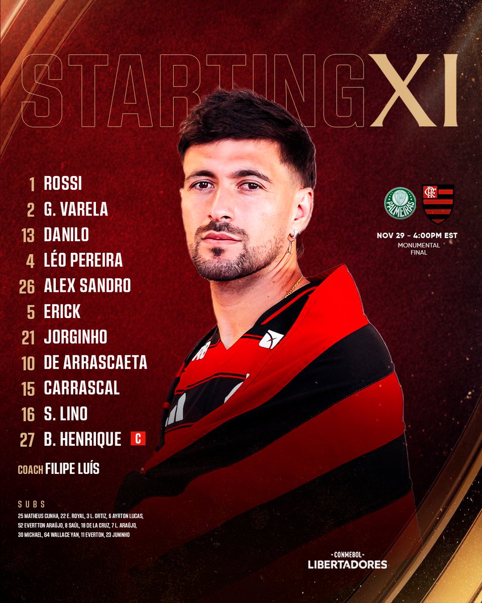 Flamengo_en's tweet photo. 🚨 THE CHOSEN XI FOR THE FINAL 🚨 https://t.co/JWRzDx3cTv