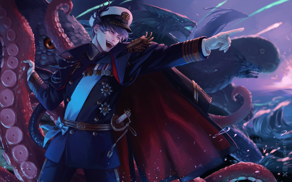 Admiral Levi for <a href="/_kityeeeee/">why do i have this account?</a> - winner of the Belphie Week.

Otaku octopus + timelapse are in the comment.

#obeymefanart #obeymeleviathan