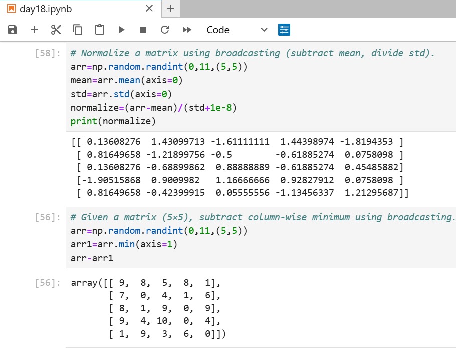 sh63425's tweet image. Day 18 — Learned NumPy Broadcasting today.
Crazy how NumPy lets you do big operations without loops.
Understanding axes + shapes made vectorization so easy 
#100DaysOfDataScience #NumPy #Python