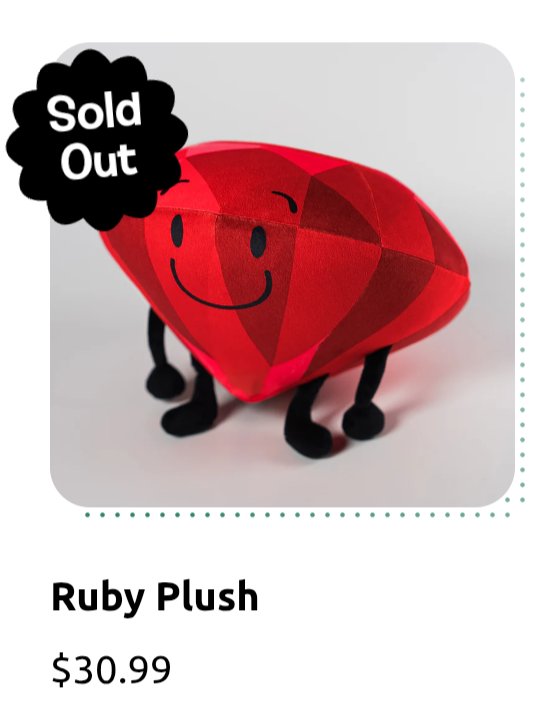 TwentyOOP's tweet image. Ruby Is Out Of Stock! 

#osc #bfdi #objectshowcommunity #objectinvasion #itft #ppt2 #tpot #objectshow #hfjone #inanimateinsanity