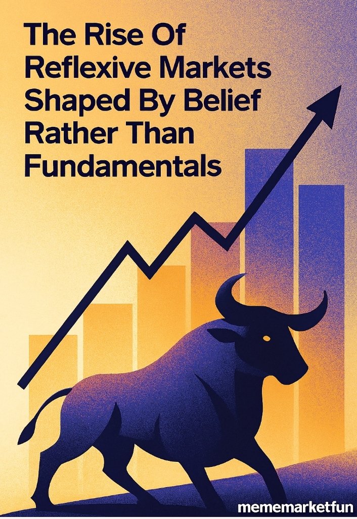 yakub_akorede's tweet photo. Markets today feel less like spreadsheets and more like mirrors. Reflexivity has turned trading into a feedback loop where belief doesn’t just influence price it is the price. In the culture of @MemeMarketFun, fundamentals are background noise compared to the roar of collective conviction. A ticker becomes a meme, a meme becomes a movement, and suddenly the movement itself is the valuation.  

It’s not irrational exuberance so much as a new kind of storytelling economy. People aren’t buying cash flows, they’re buying belonging, rebellion, and the thrill of being in on the joke. The irony is that once enough people believe, the joke stops being funny and starts being real. Reflexive markets thrive on this tension: the line between satire and capital blurs, and belief alone can summon liquidity out of thin air.  

@MemeMarketFun is the perfect emblem of this era. It shows that markets are no longer just about predicting earnings they’re about predicting belief. And belief, when shared at scale, is the most powerful fundamental of all.