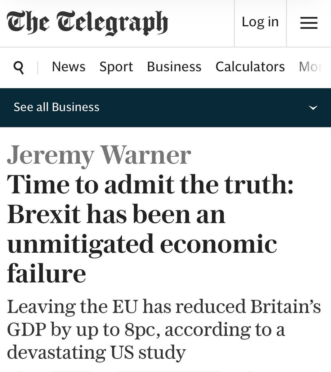edwinhayward's tweet image. A very weird 72 hours for fans of Brexit...

First, one of the original Economists for Brexit gang admitted it was a disaster.
archive.ph/2025.11.26-150…

And today the Telegraph lined up behind that view too.
archive.ph/2025.11.29-132…

Are they trying to leave Labour holding the bag?