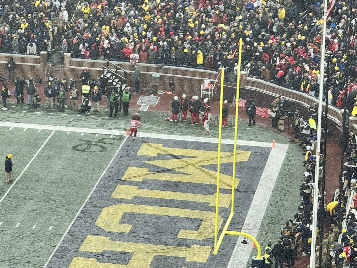 SpencerHolbrook's tweet image. Brutus just crossed out the M and drew script Ohio. 

Folks from Michigan are currently scratching out the Script Ohio now.