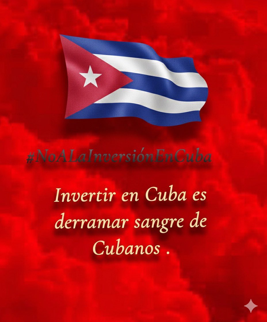 OmarRensoli's tweet image. Invertir en Cuba no es “oportunidad”: es financiar represión, miseria y un régimen que vive de exprimir a su propio pueblo. Cada dólar que entra fortalece al verdugo. No a la inversión en dictaduras.
#NoALaInversionEnCuba #CubaColapsada #SOSCuba