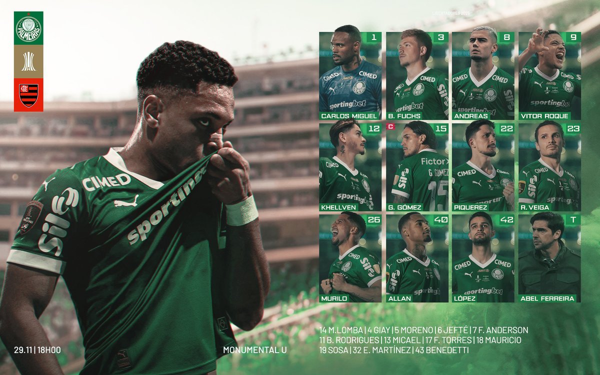 Palmeiras's tweet image. ESTAMOS PRONTOS PRA FINAL! 👊

#PALxFLA #EscalaçãoSEP