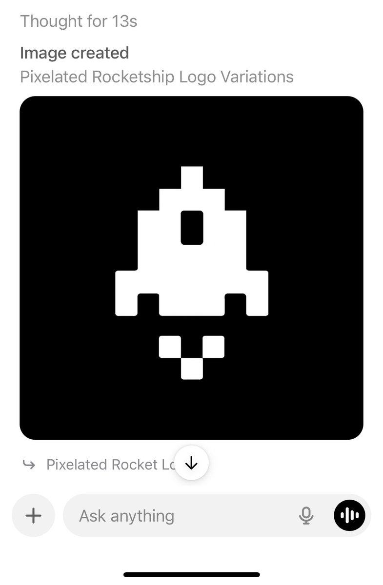 matteo_agius's tweet image. I don’t care about benchmarks, I care about taste.

Prompt revolved around generating the company logo image of @rocketshipai in the style of pixelated / space invaders theme.

Gemini vs. ChatGPT