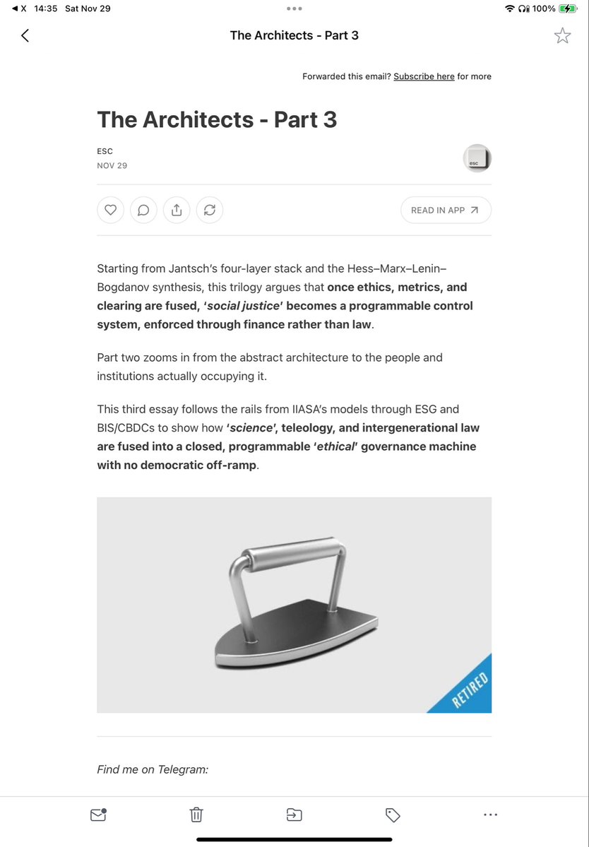 JanRavensbergen's tweet image. Turns out esc (on Subst*ck) continues 💥on overdrive 💥 to produce epic explorations (to our benefit).

how TechnoTyranny can be expected to unfold

assuming accountability is absent

[ serious blowback SVP to derail Digital ID / CBDC abomination ]

escapekey.substack.com/p/the-architec…