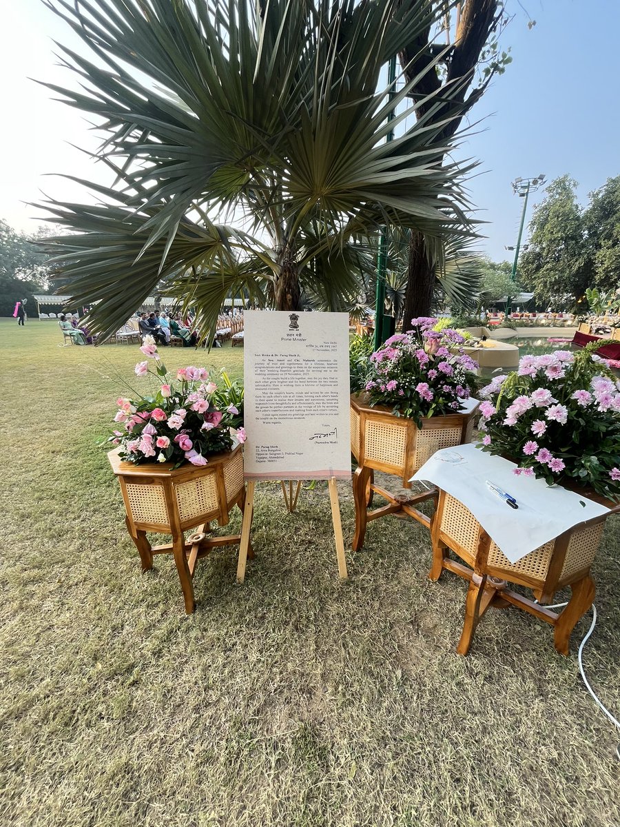 Thank you Shri <a href="/narendramodi/">Narendra Modi</a> ji for blessings to Aneri &amp; Maharsh !!